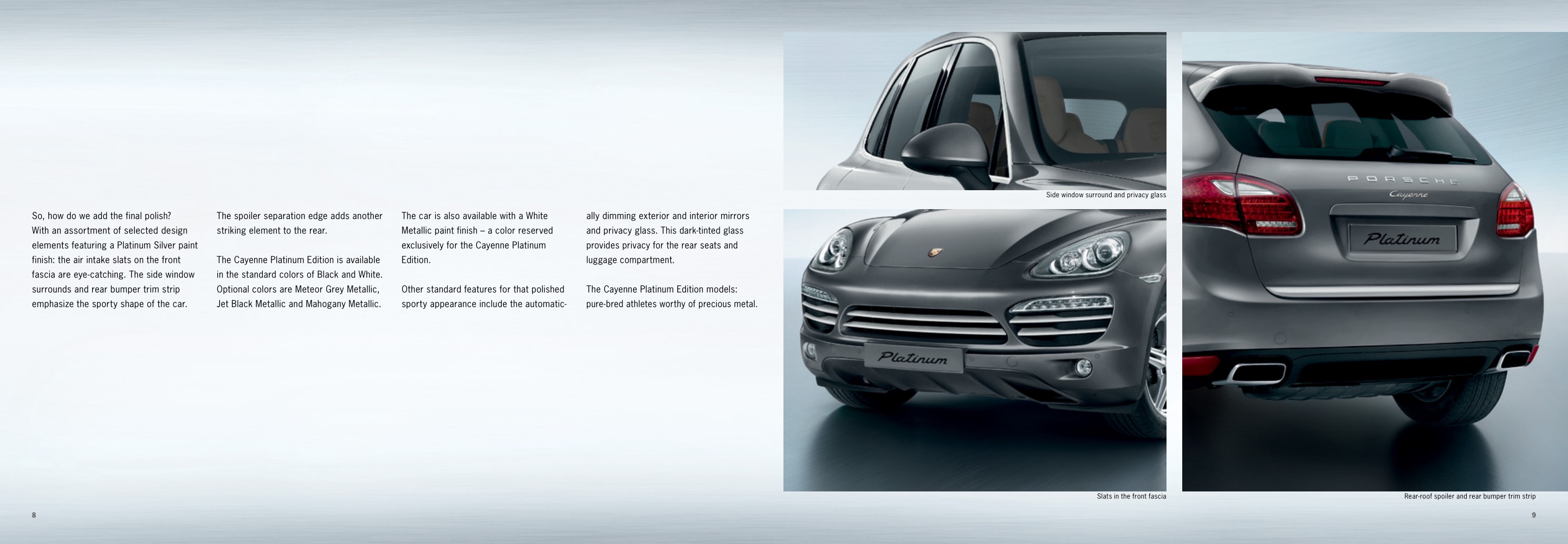 2014 Porsche Cayenne Platinum Brochure Page 14